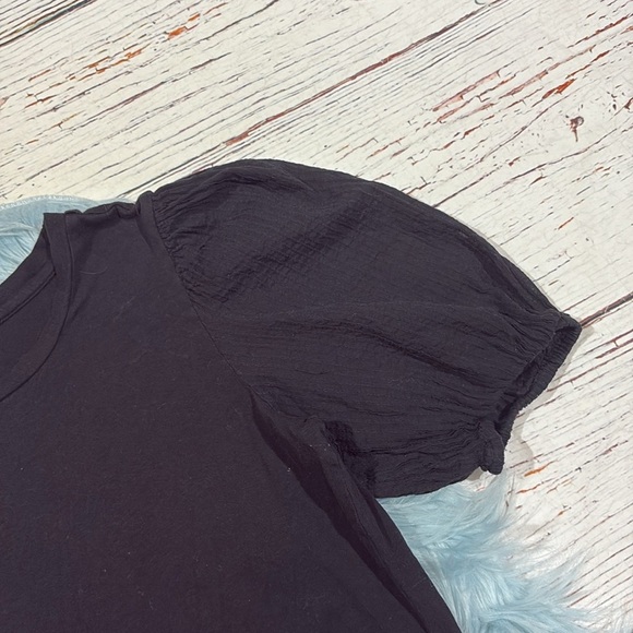 Rails Liza Black Pintuck Puff Sleeve Top Blouse - Picture 6 of 9